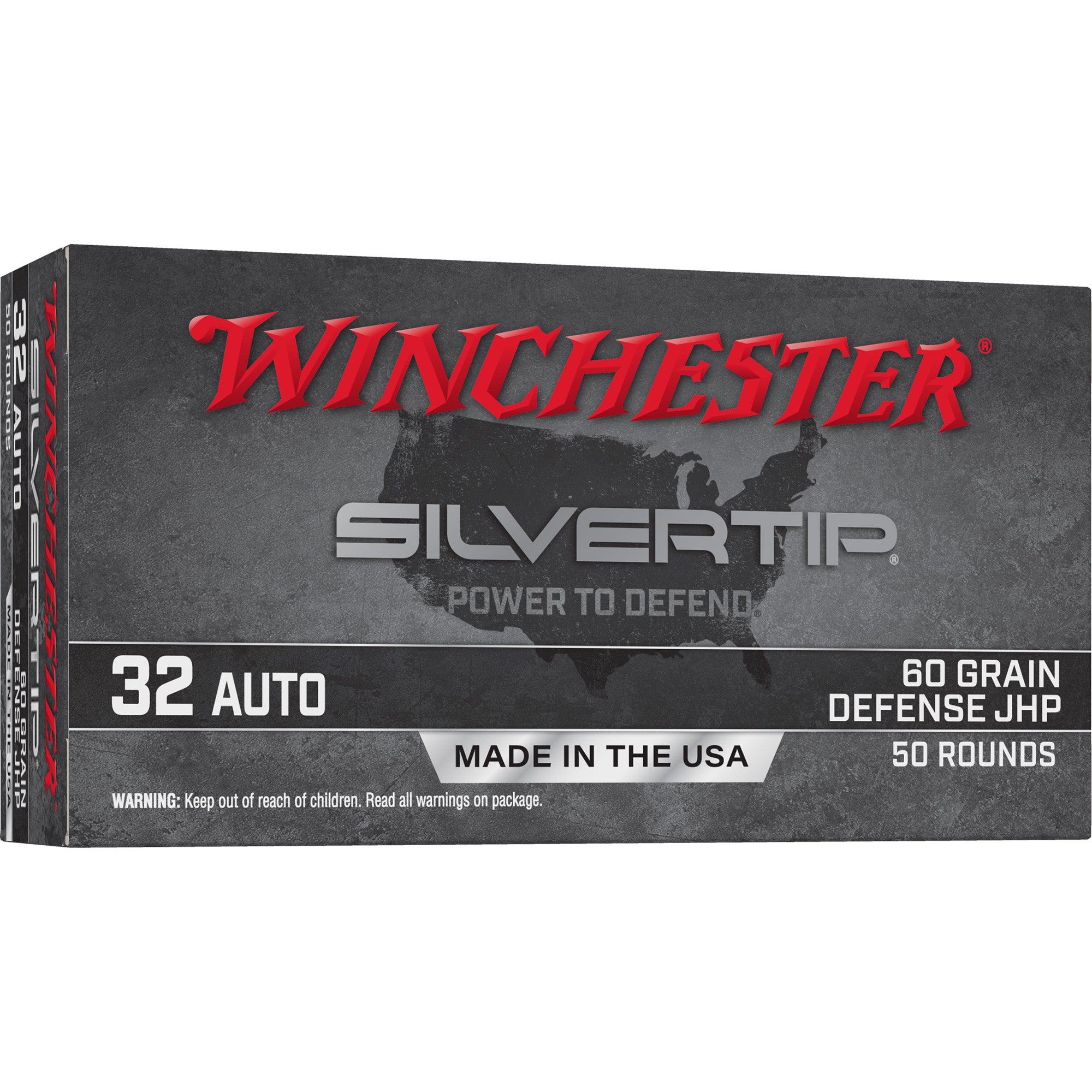 Winchester Silvertip .32 ACP 60 grain Jacketed Hollow Point ammunition