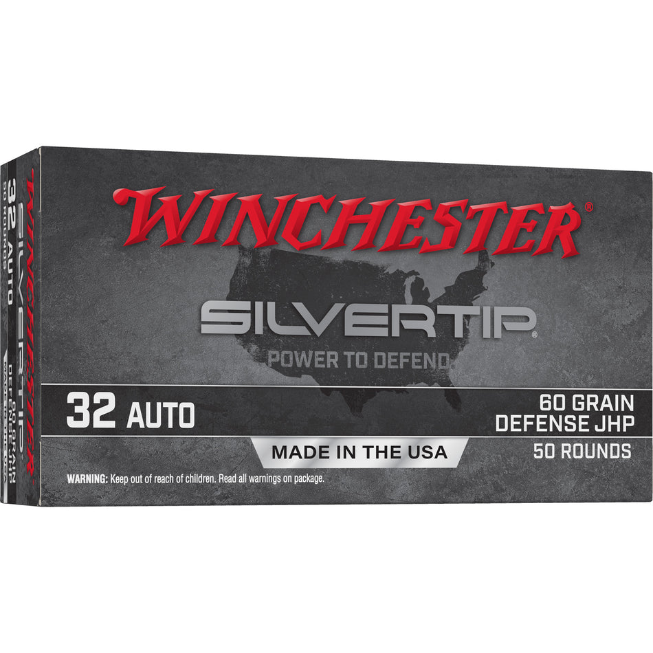 Winchester Silvertip .32 ACP 60 grain Jacketed Hollow Point ammunition