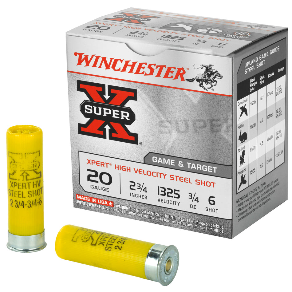 Winchester Super-X Xpert Hi-Velocity Steel 20 Gauge 2.75 in. 3/4 oz. 6 Shot 25 rd.