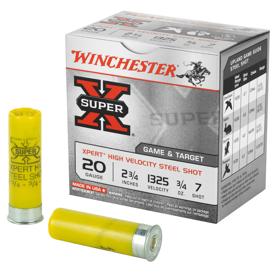 Winchester Super-X Xpert Hi-Velocity Steel 20 Gauge 2.75 in. 3/4 oz. 7 Shot 25 rd.