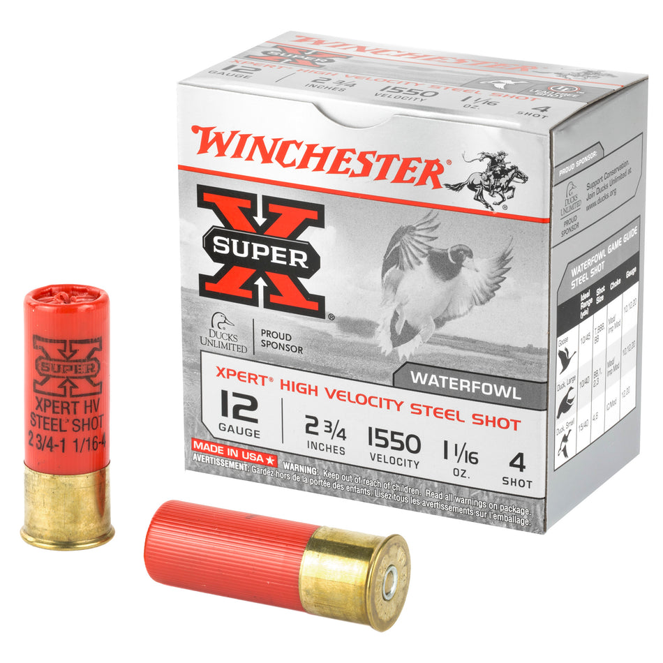Winchester WEX124 Super X Xpert 12 Gauge 2-3/4 1-1/16oz #4 1550 fps
