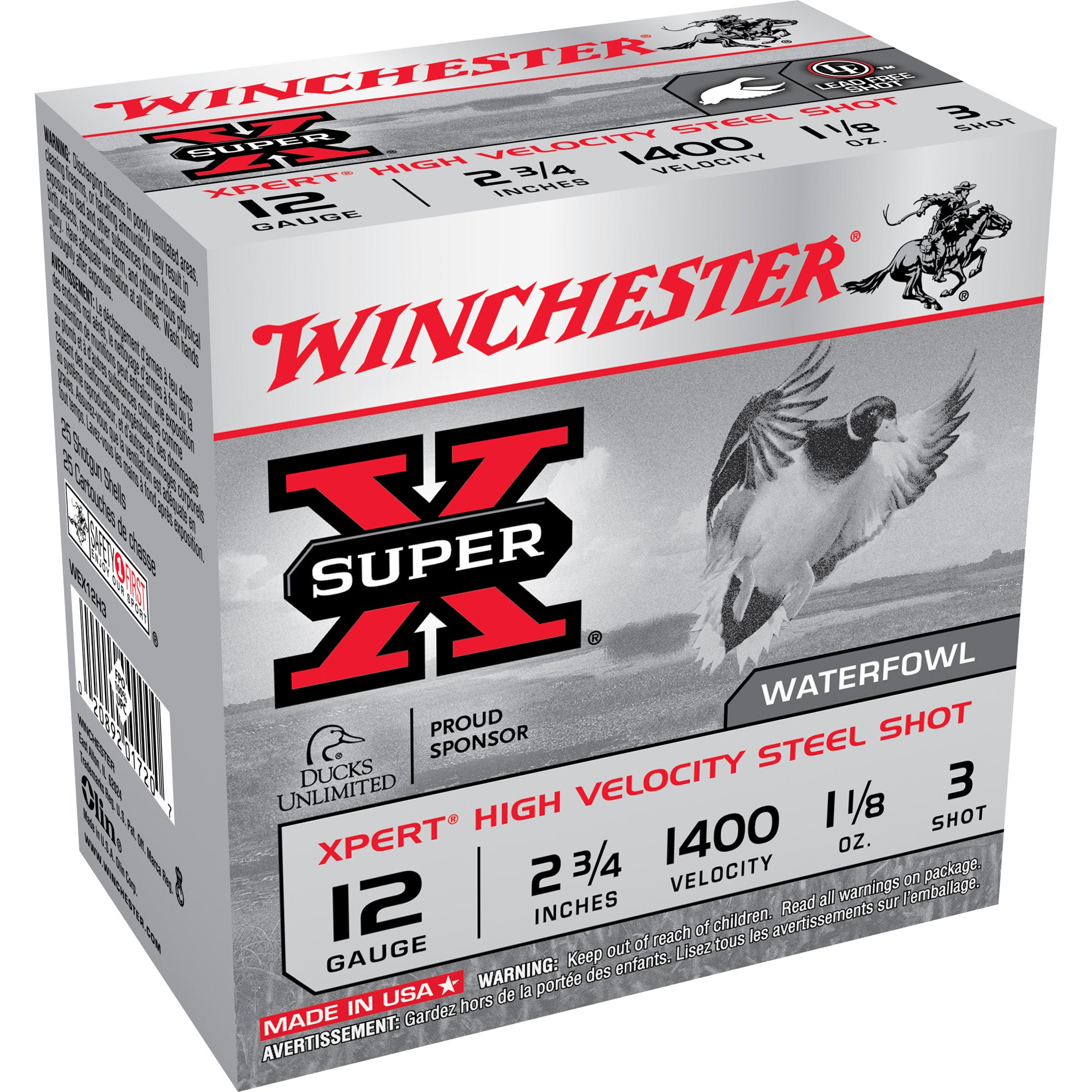 Winchester WEX12H3 Super X Xpert 12 Gauge 2-3/4 1-1/8oz #3 1400 fps