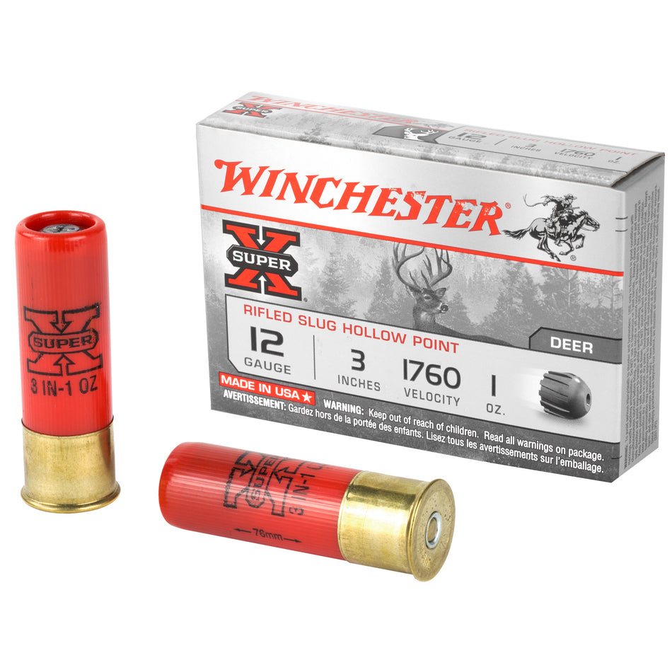 Winchester X123RS15 Super X Rifled Slug Hollow Point 12 Gauge 3 1oz #Rifled Slug 1760 fps