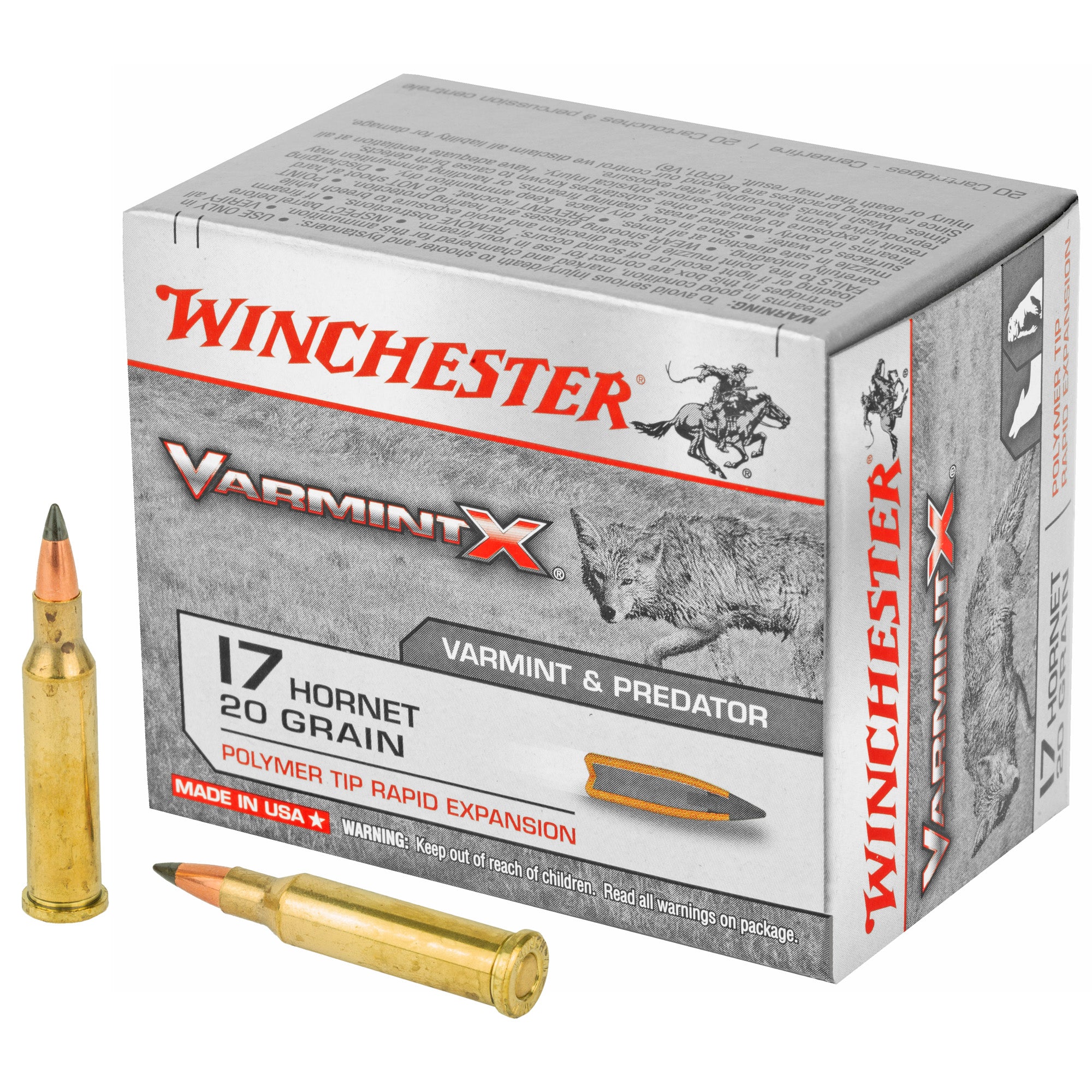 Winchester Varmint X .17 Hornet 20 grain Polymer Tip Rapid Expansion ammunition