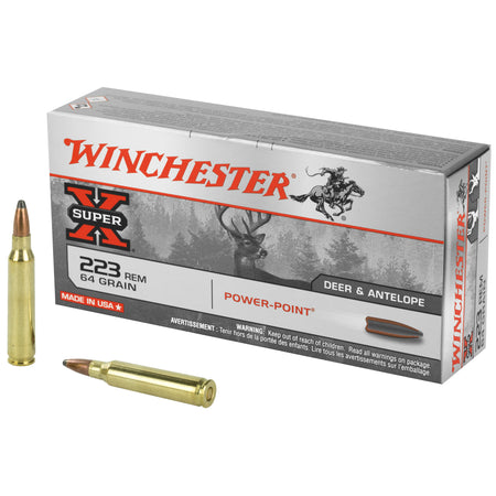 Winchester Super-X .223 Remington 64 grain Power-Point ammunition