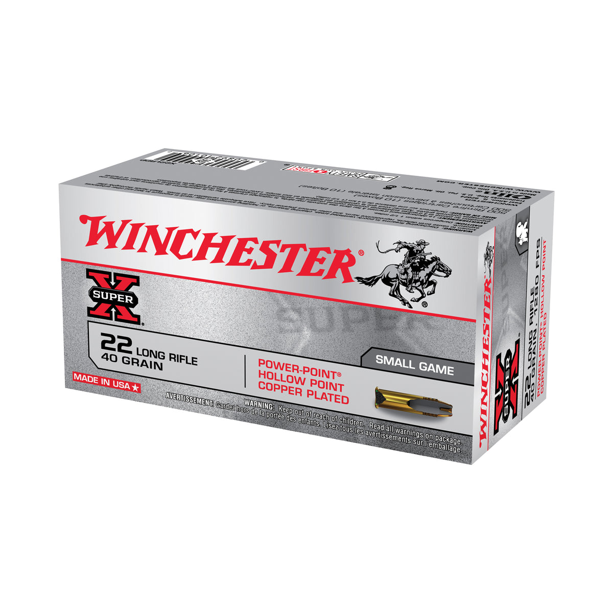 Winchester SUPER-X .22 Long Rifle 40 grain Power-Point ammunition