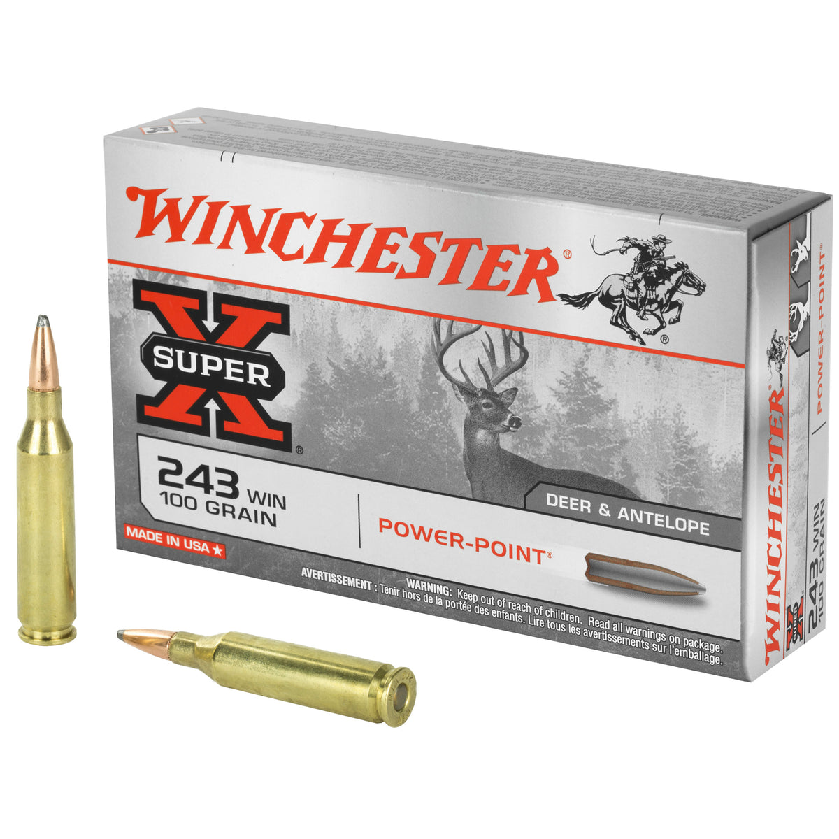 Winchester Super-X Power-Point 100 Grain .243 Winchester 2960 fps
