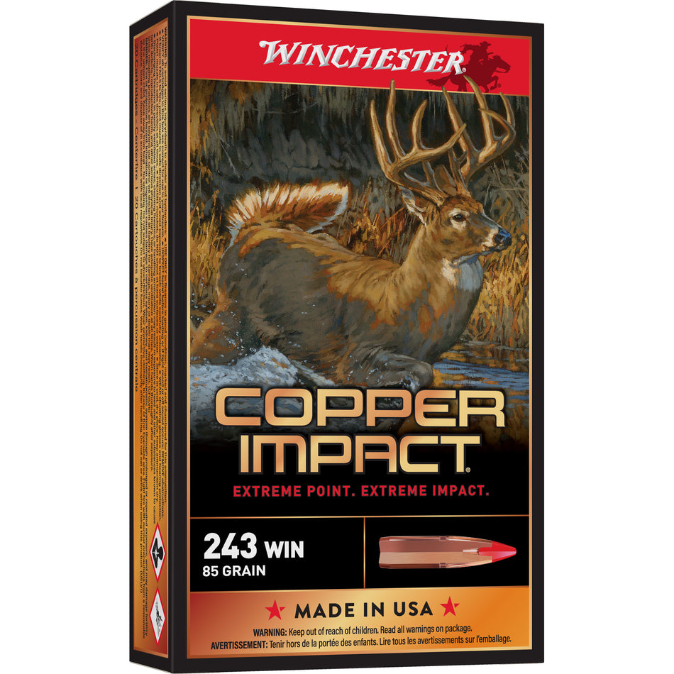 Winchester Deer Season XP Copper Impact Copper Extreme Point Lead-Free 85 Grain .243 Winchester 3260 fps