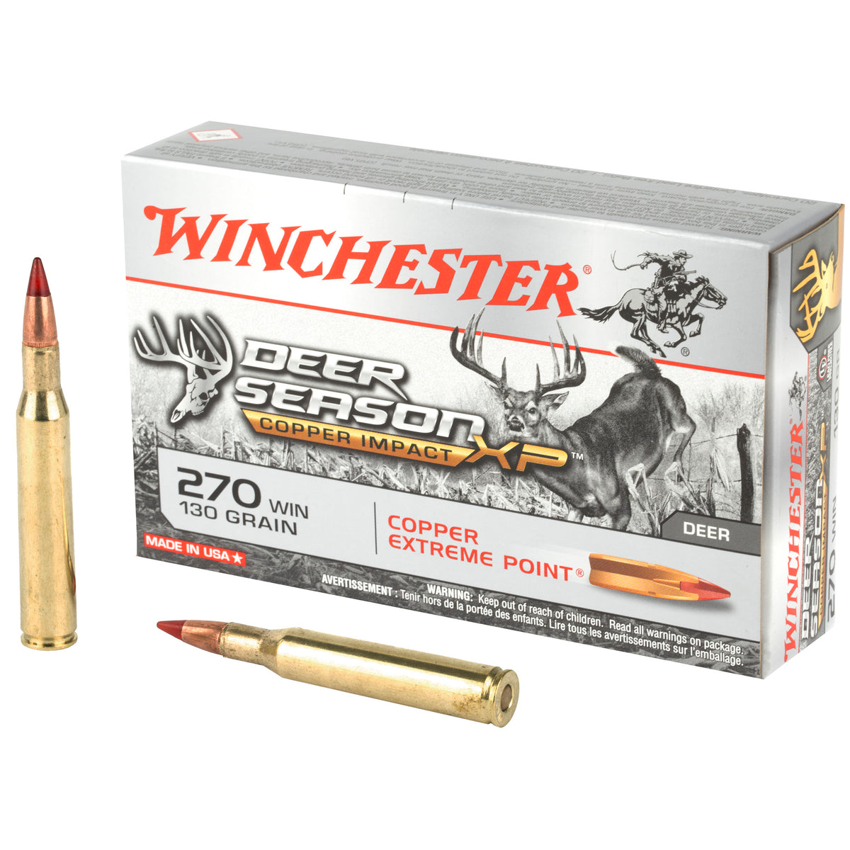 Winchester Copper Impact Copper Extreme Point Lead-Free 130 Grain .270 Winchester 3000 fps
