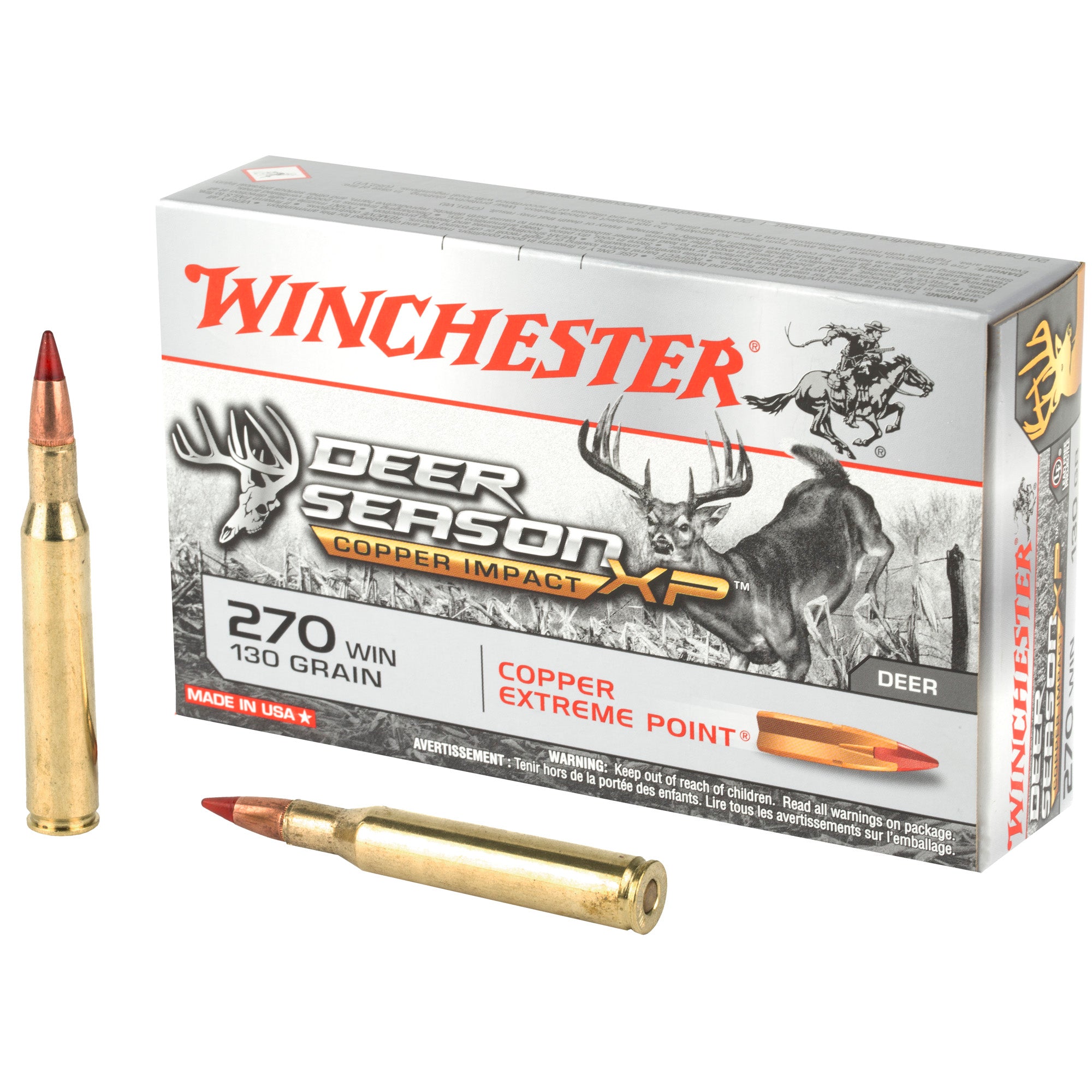 Winchester Copper Impact Copper Extreme Point Lead-Free 130 Grain .270 Winchester 3000 fps