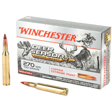 Winchester Copper Impact Copper Extreme Point Lead-Free 130 Grain .270 Winchester 3000 fps