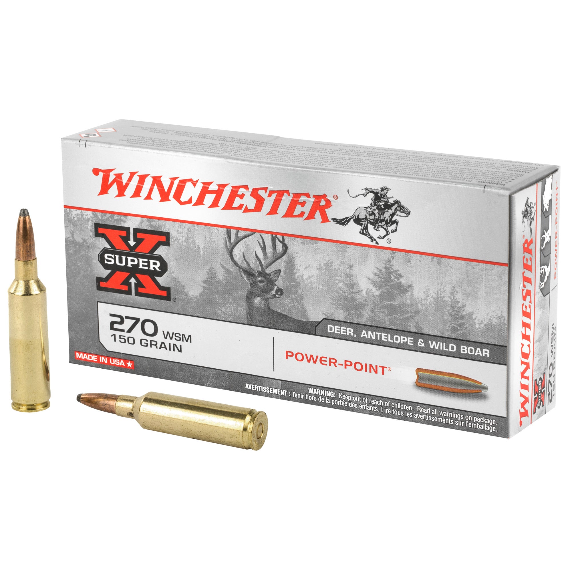 Winchester Super-X Power-Point .270 WSM 150 grain Pointed Soft Point ammunition
