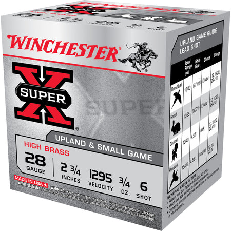 Winchester WNX286 Super X Heavy Game Load 28 Gauge 2-3/4 3/4oz #6 1295 fps