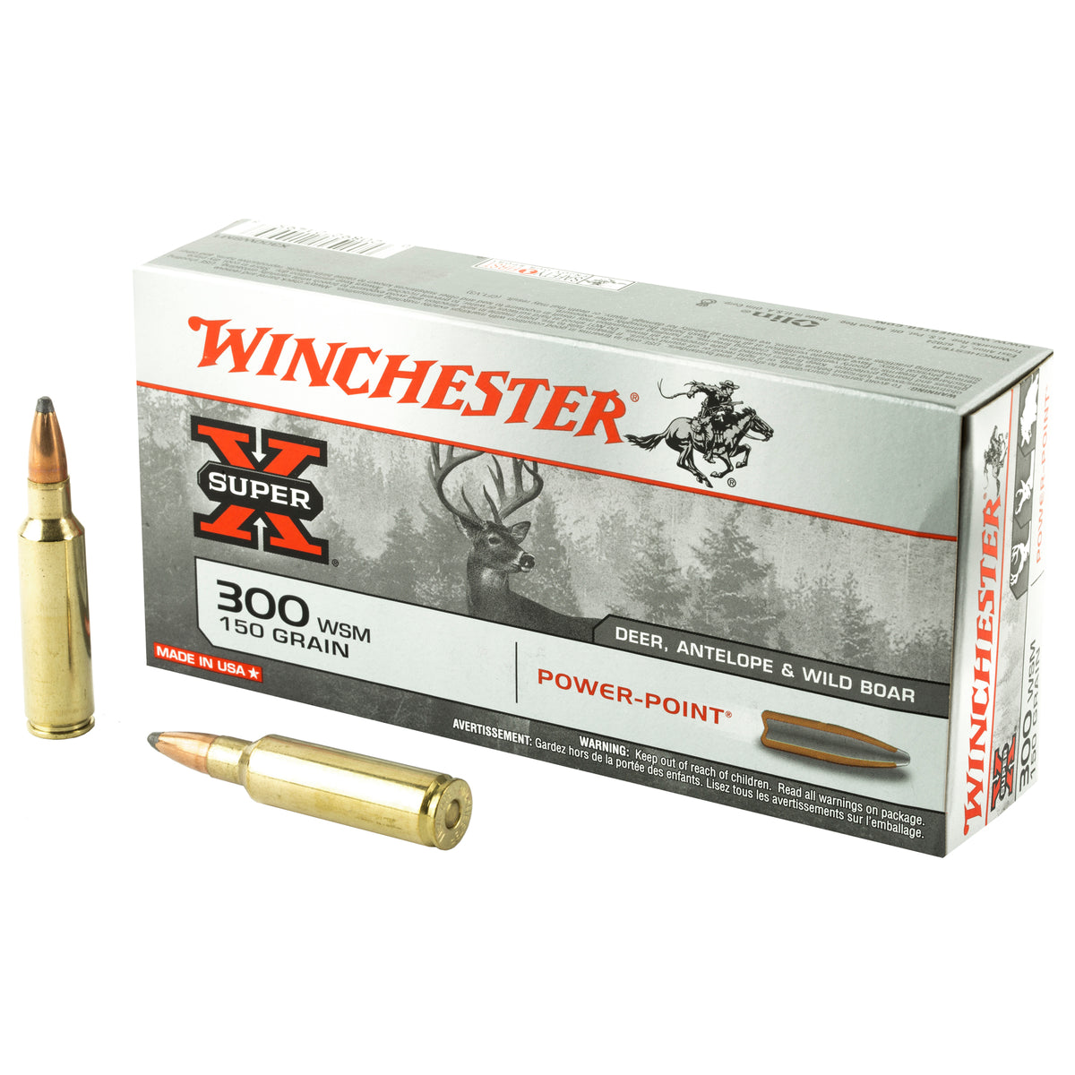 Winchester Super X .300 WSM 150 grain Power-Point ammunition