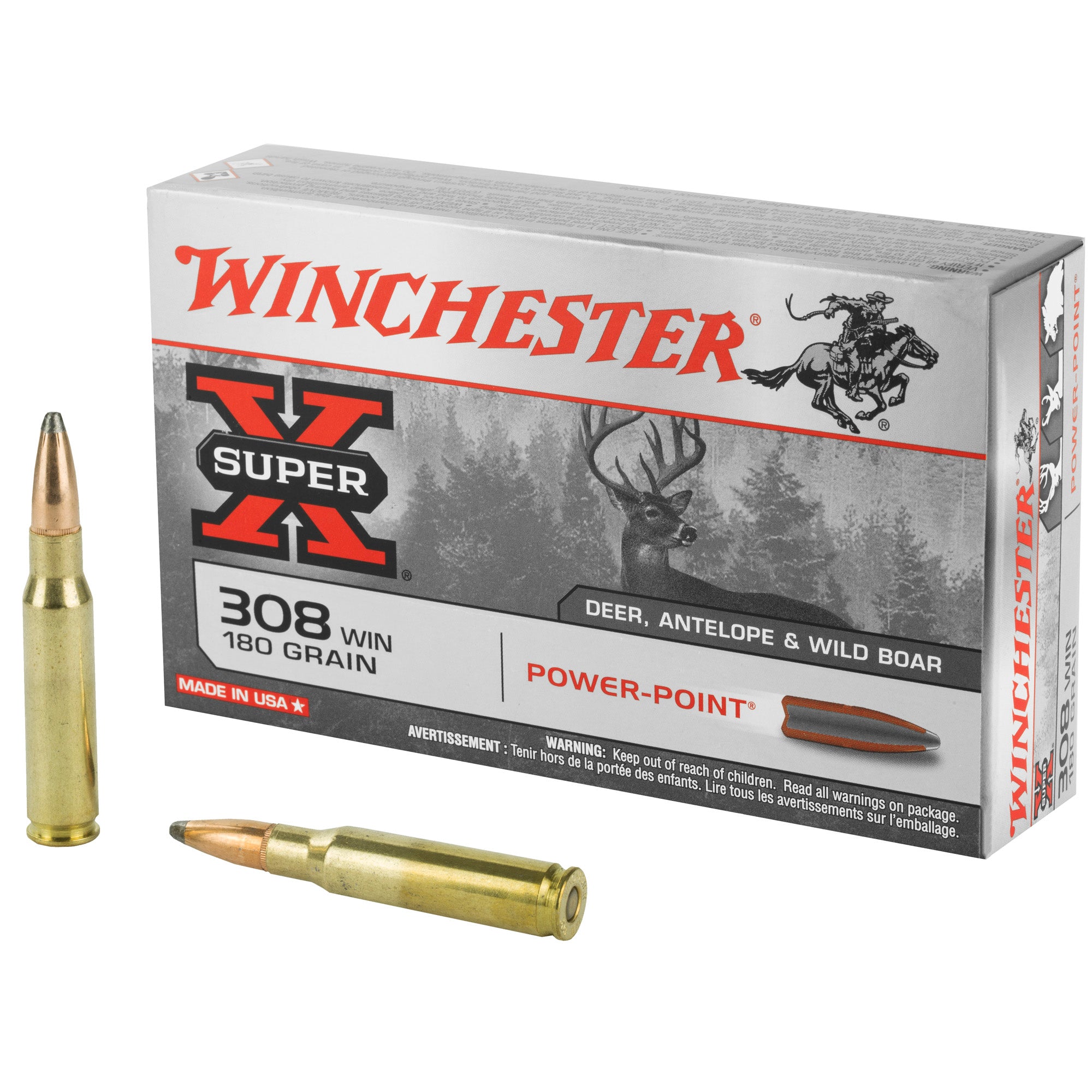 Winchester Super-X Power-Point Pointed Soft Point 180 Grain .308 Win / 7.62x51mm 2620 fps