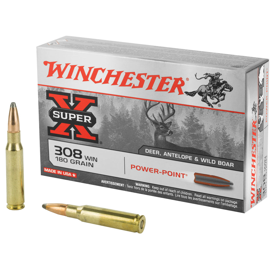 Winchester Super-X Power-Point Pointed Soft Point 180 Grain .308 Win / 7.62x51mm 2620 fps
