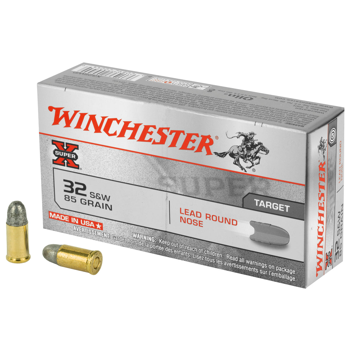Winchester SUPER-X .32 S&W Long 85 grain Lead Round Nose ammunition
