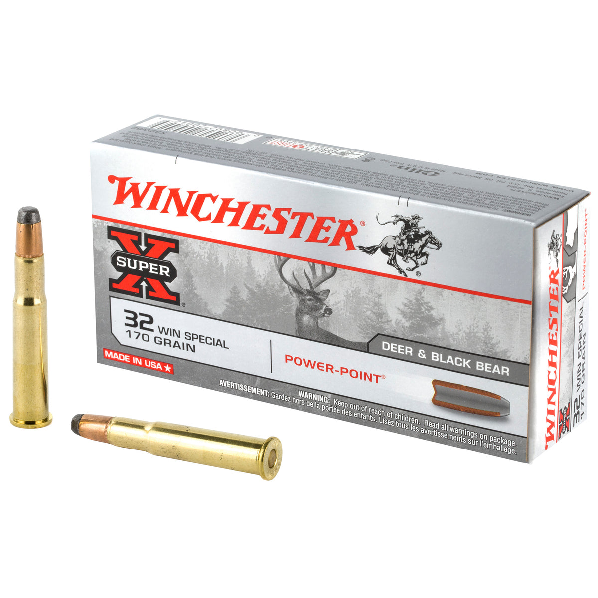 Winchester Super-X Power-Point .32 Winchester Special 170 grain Pointed Soft Point ammunition