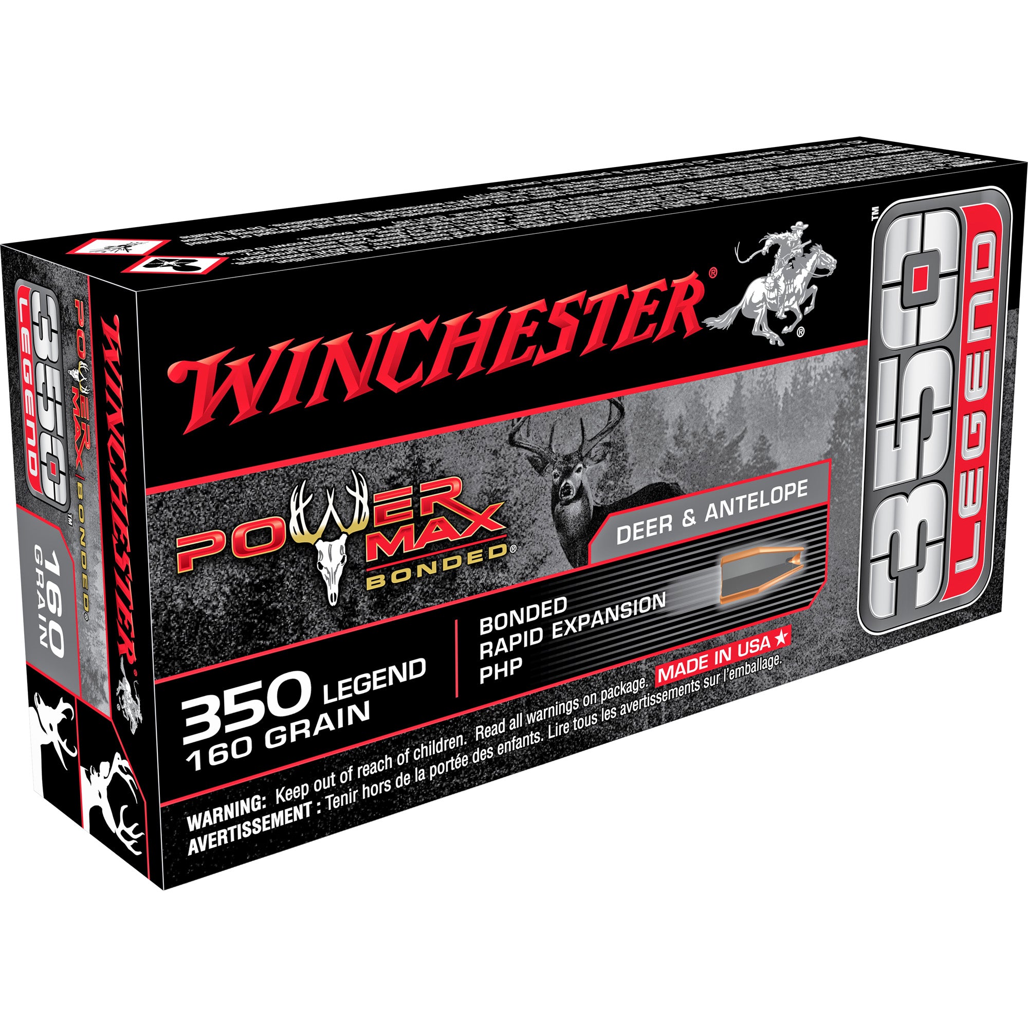 Winchester Power Max Bonded Bonded Rapid Expansion PHP 160 Grain .350 Legend 2225 fps