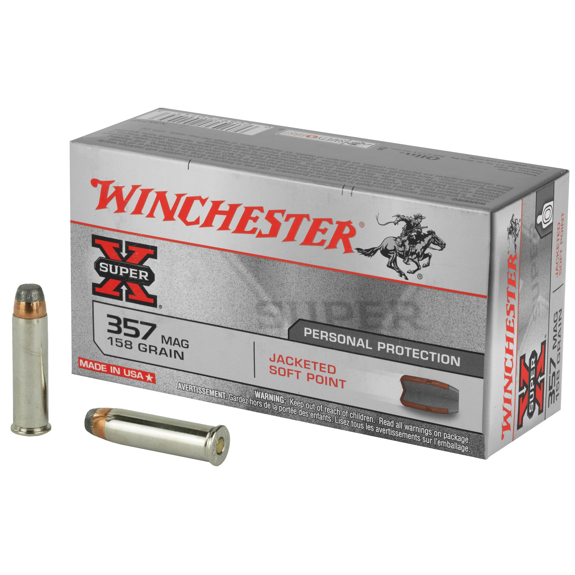 Winchester Super-X Jacketed Soft Point 158 Grain .357 Magnum 1235 fps