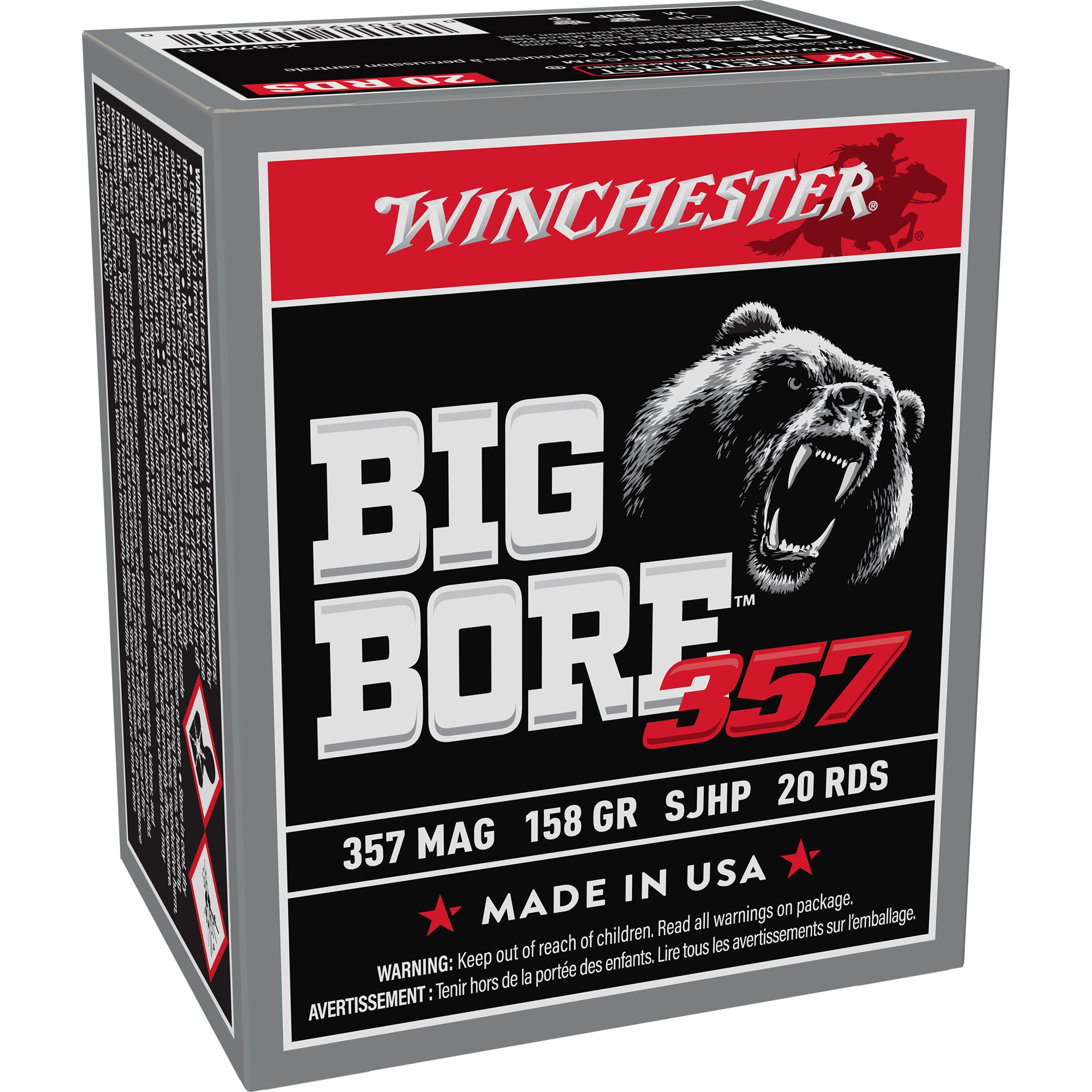Winchester Big Bore .357 Magnum 158 grain Semi Jacketed Hollow Point ammunition