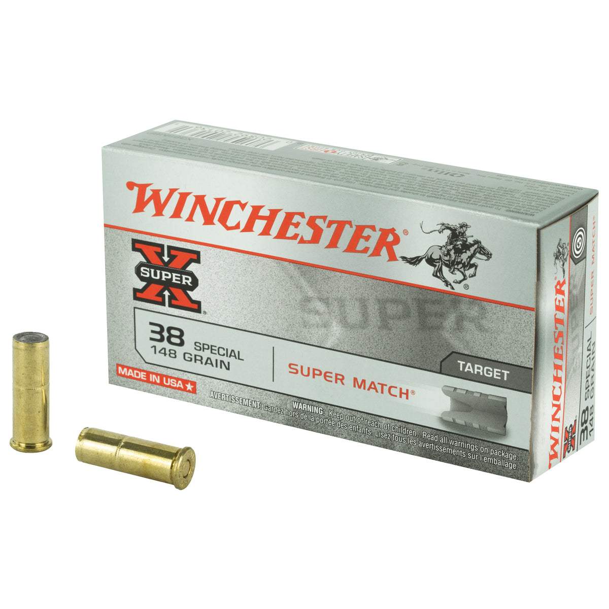 Winchester Super-X .38 Special 148 grain Super Match Lead Semi-Wadcutter ammunition