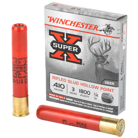 Winchester Super-X Hollow Point Rifled Slug Shotgun Ammo .410 Bore 3 in 1/4 oz Slug