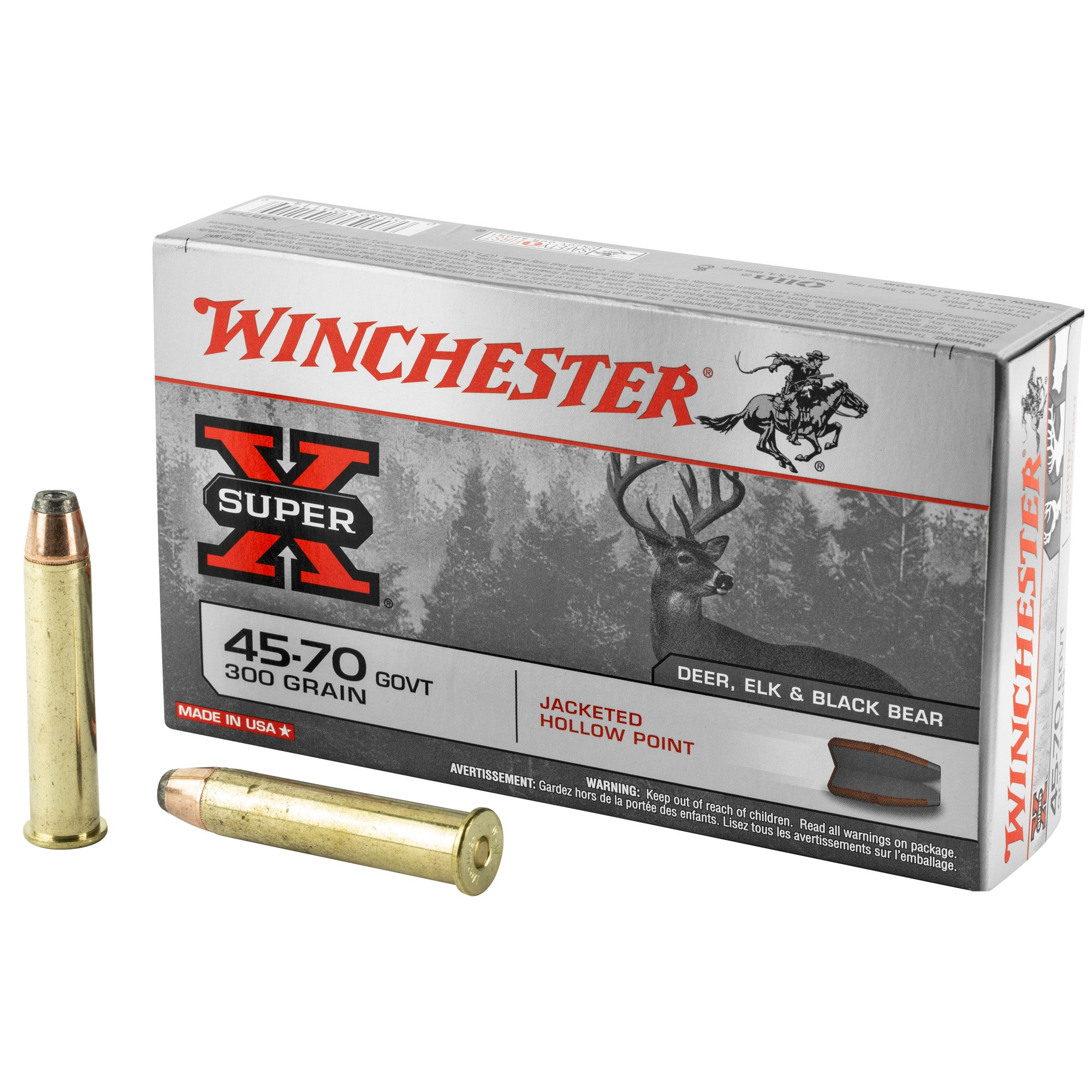 Winchester Super-X .45-70 Government 300 grain Jacketed Hollow Point ammunition