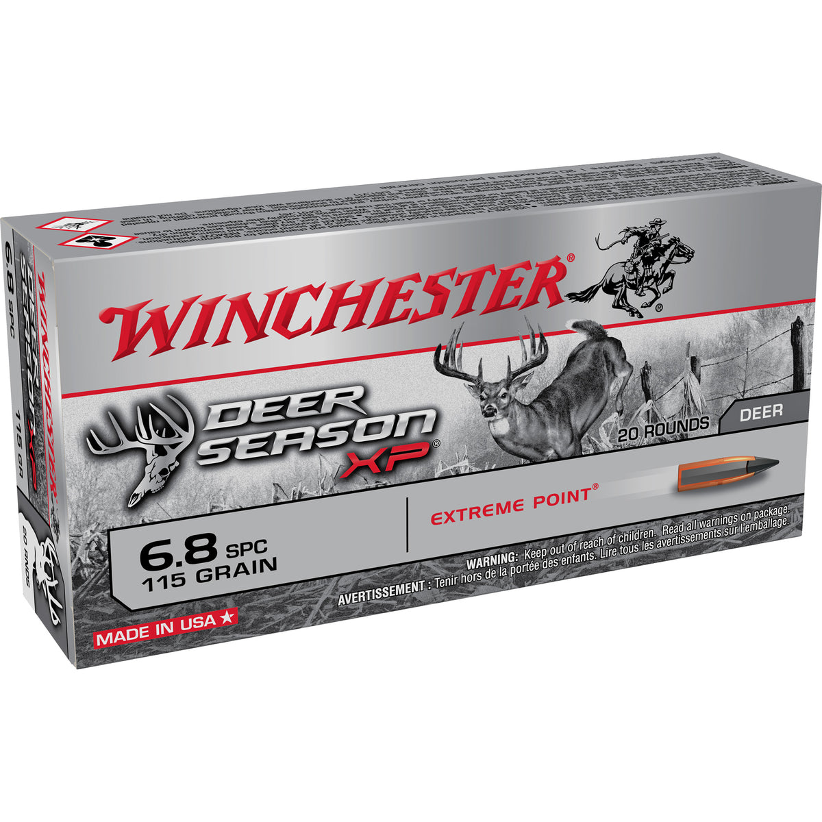 Winchester Deer Season XP Extreme Point 115 Grain 6.8 Remington SPC 2625 fps