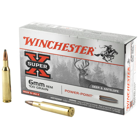 Winchester Super-X 6mm Remington 100 grain Power-Point ammunition