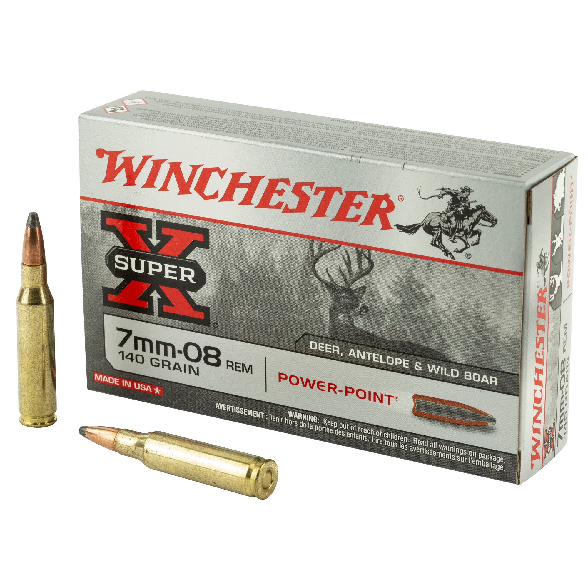 Winchester Super-X Power-Point Pointed Soft Point 140 Grain 7mm-08 Remington 2800 fps