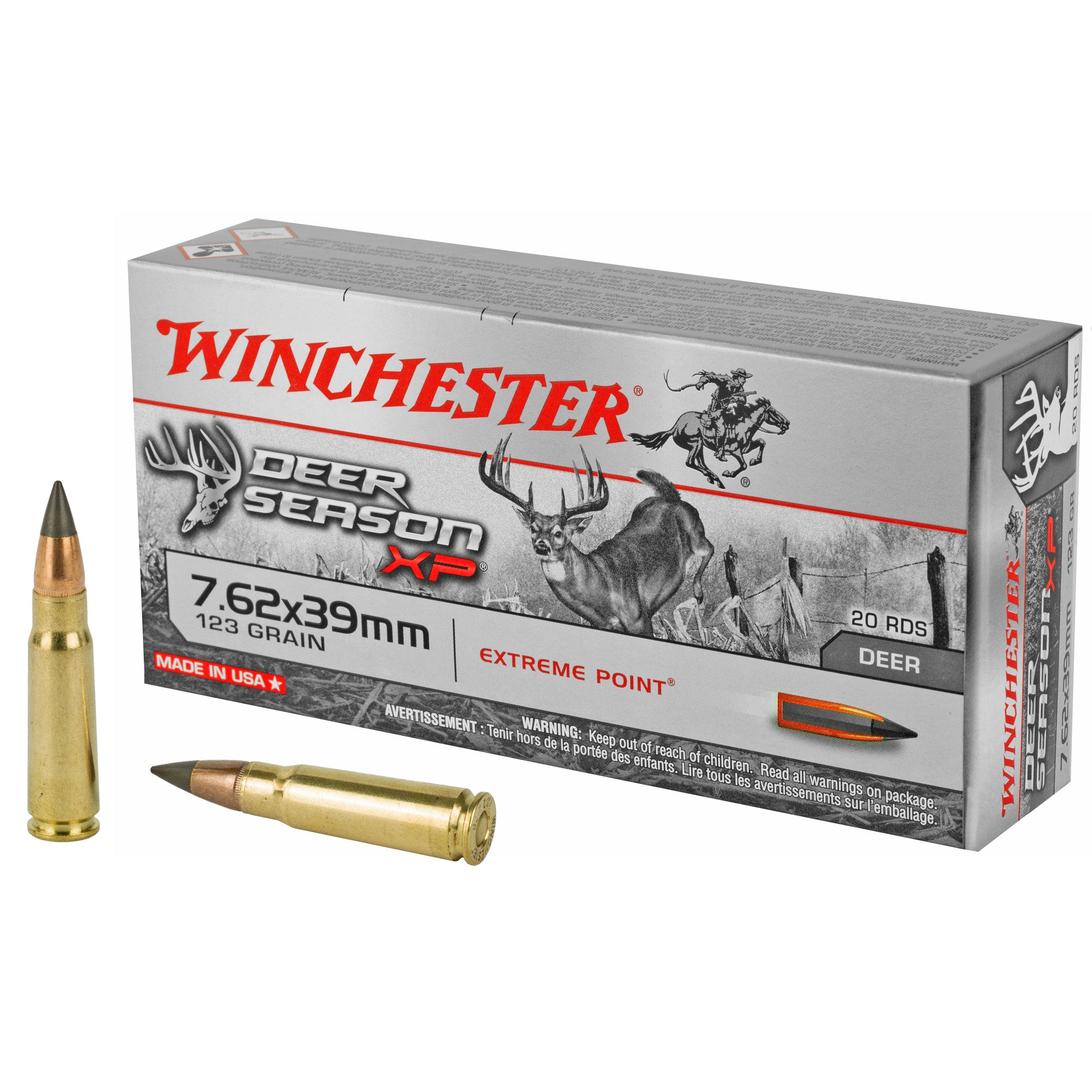 Winchester Deer Season XP 7.62x39mm 123 grain Extreme Point ammunition