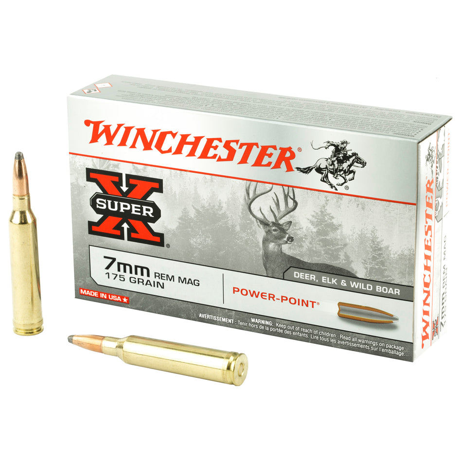 Winchester Super X 7mm Remington Mag 175 grain Power-Point ammunition