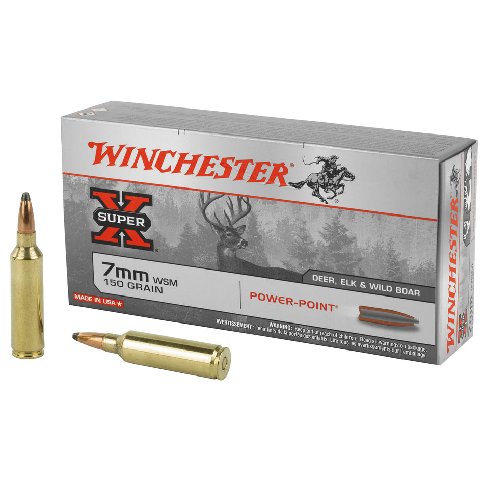 Winchester Super-X Power-Point 7mm WSM 150 grain Pointed Soft Point ammunition