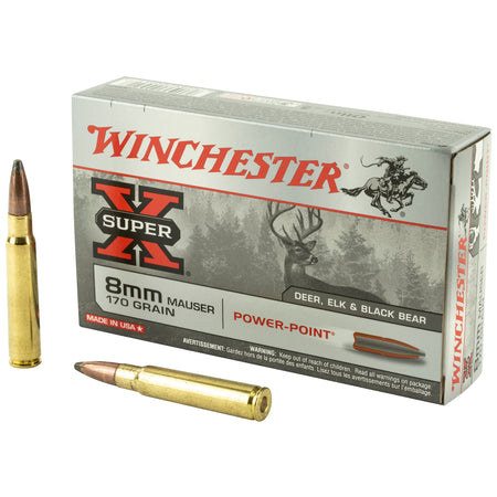 Winchester Super-X Power-Point 8mm Mauser 170 grain Pointed Soft Point ammunition