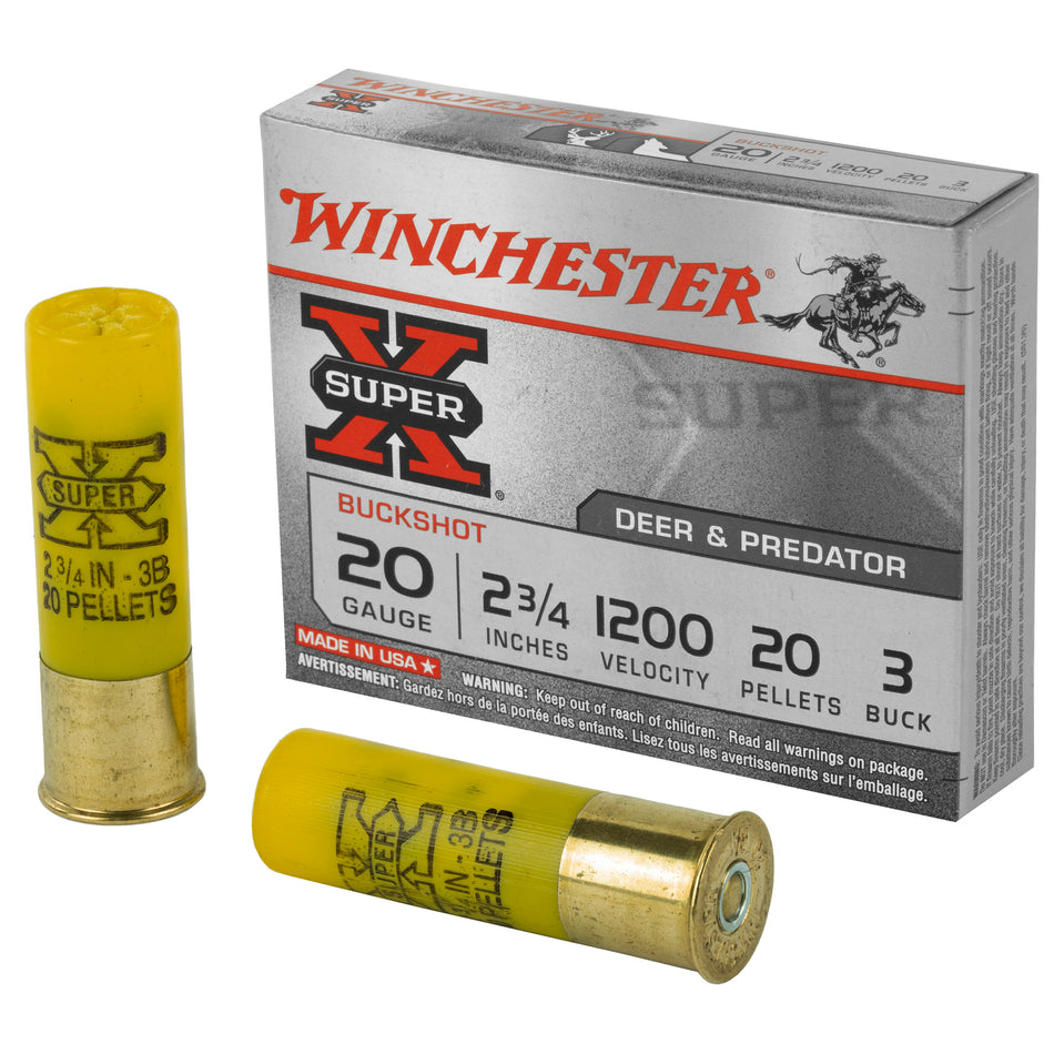 Winchester XB203 Super X Buckshot 20 Gauge 2-3/4  #3 Buck 1200 fps