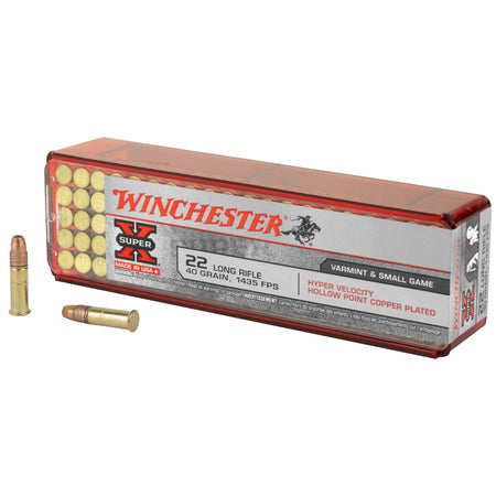 Winchester Hyper Velocity Super X Hyper Velocity Hollow Point Copper Plated 40 Grain .22 Long Rifle 1435 fps
