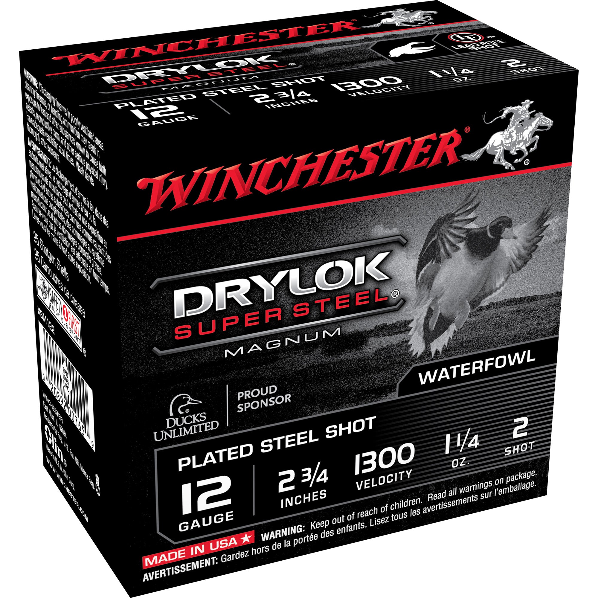 Winchester XSM122 Drylok Super Steel Magnum 12 Gauge 2-3/4 1-1/4oz #2 1300 fps