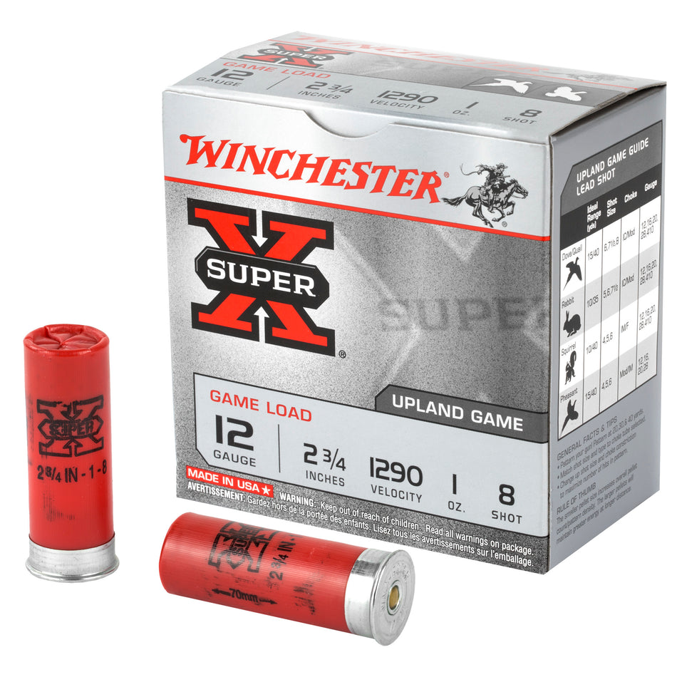 Winchester Super-X Game Load 12 Gauge 2.75 in. 1 oz. 8 Shot 25 rd.