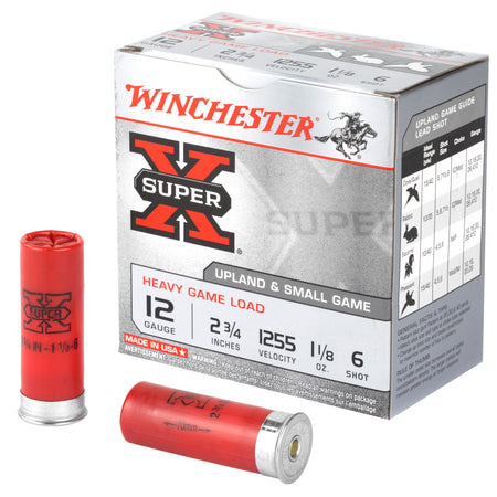 Winchester XU12H6 Super X Heavy Game Load 12 Gauge 2-3/4 1-1/8oz #6 1255 fps