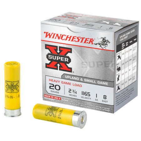 Winchester XU20H8 Super X Heavy Game Load 20 Gauge 2-3/4 1oz #8 1165 fps