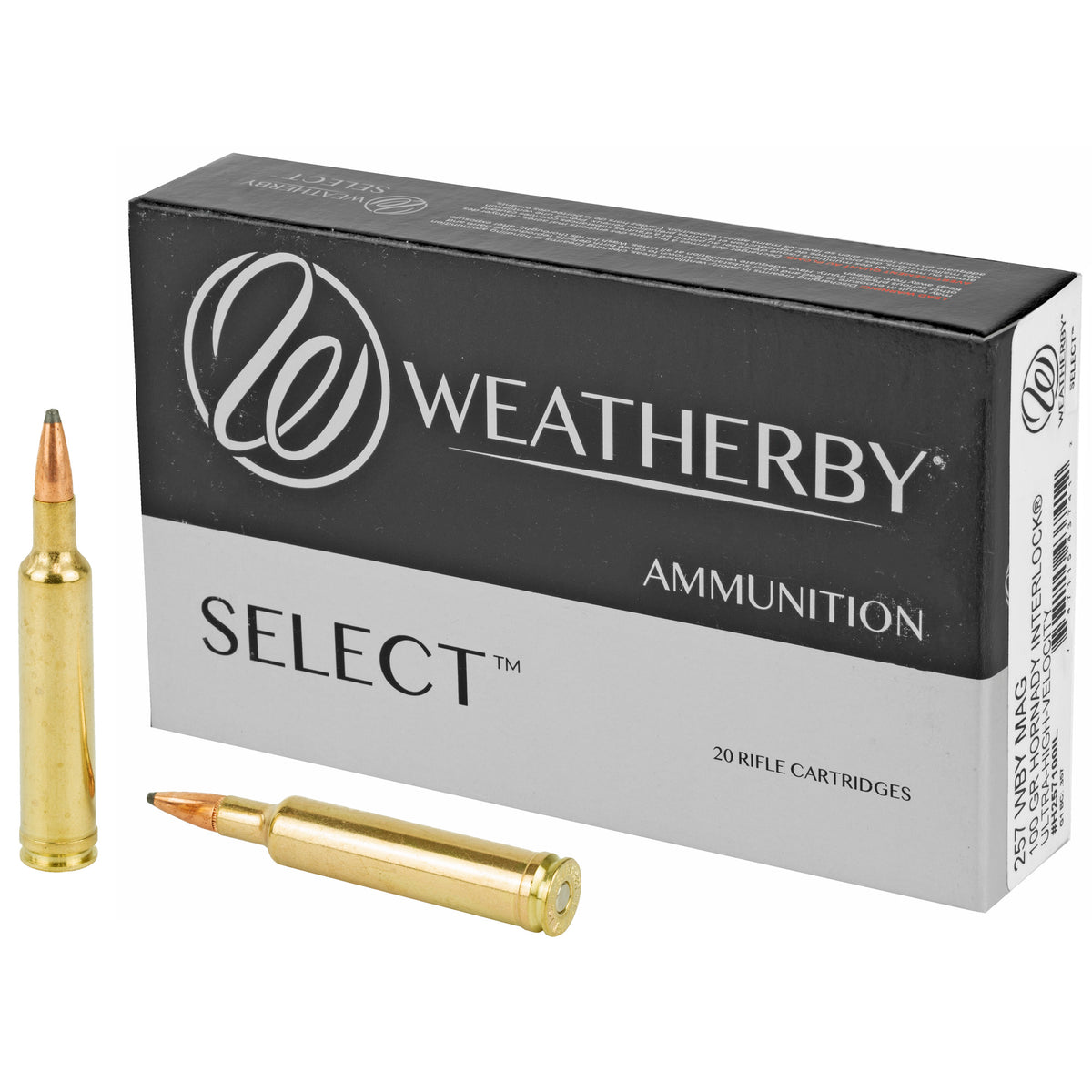 Weatherby Select Hornady Interlock 100 Grain .257 Weatherby Mag 3570 fps