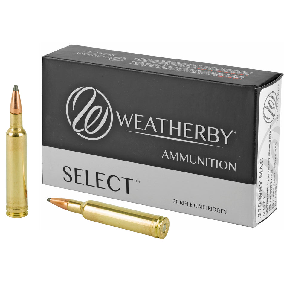 Weatherby Select Hornady Interlock 130 Grain .270 Weatherby Mag 3400 fps