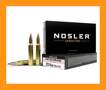 Nosler 60011 Match Grade Custom Competition Hollow Point Boat Tail 77 Grain .223 Remington 2600 fps