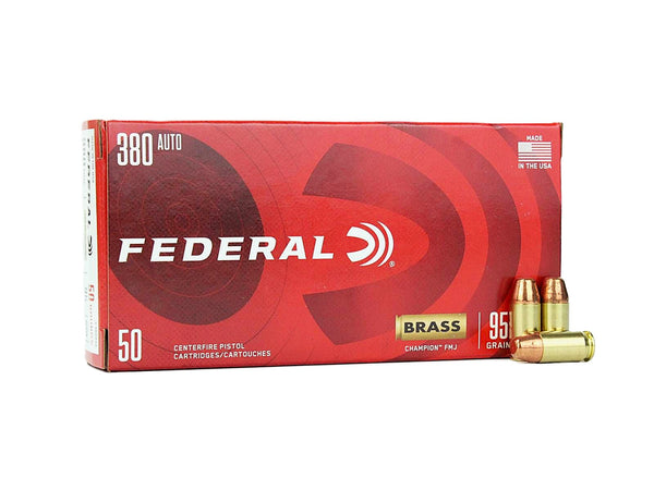 Federal Champion Ammo 380 ACP 95 Grain Full Metal Jacket(FMJ)