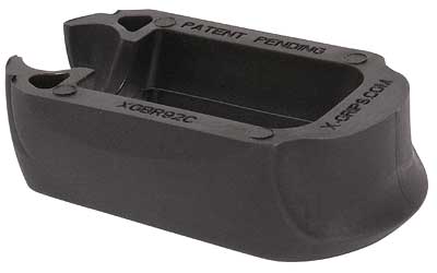 X-GRIP Beretta 92C Magazine Spacer 9mm, Adapts 15/17-Round Mags to Compact Pistol, Black BR92C