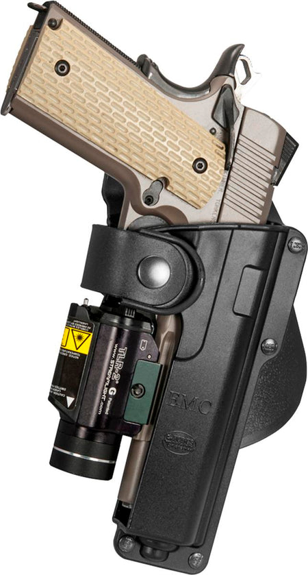 Fobus Full Size 1911 W/Laser/Light Paddle Holster Black