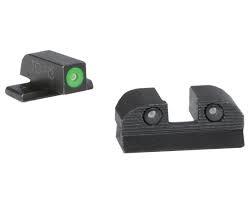 XS XRAY3 Day/Night Tritium Pistol Sight Set No. 6 Green Front No. 8 Round Notch Rear