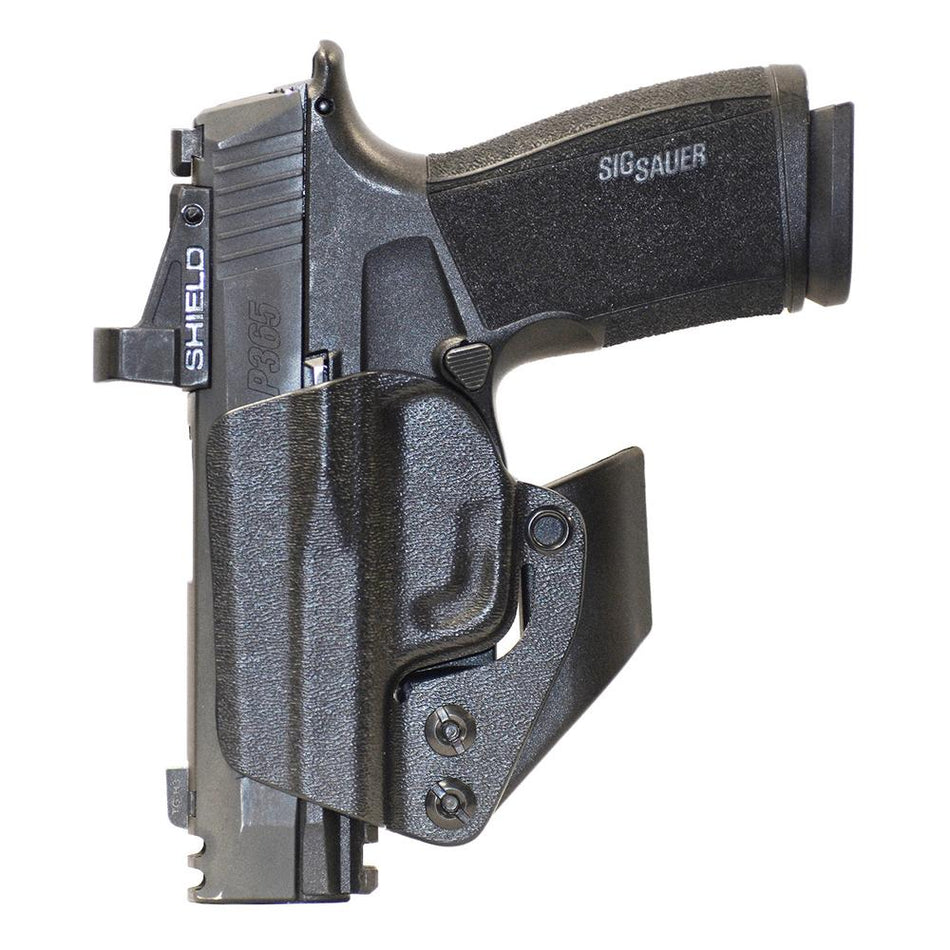 MFT Ambidextrous Minimalist IWB Holster for Sig Sauer P365 X-Macro, Boltaron Black, 1.5" Belt Clip