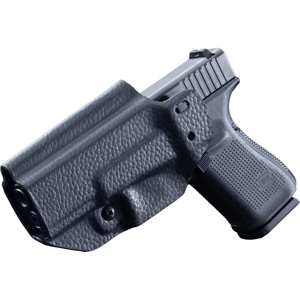 Mission First Tactical Ambi Leather Hybrid Holster IWB OWB for Glock 19/23/44/45 Black